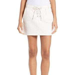 Frame Denim Le Mini Laceup Parchment Skirt size 25